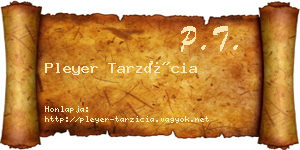 Pleyer Tarzícia névjegykártya